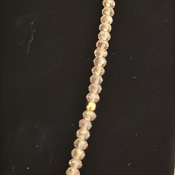 Vintage stretch crystal bead necklace with pendant - Picture 4 of 6